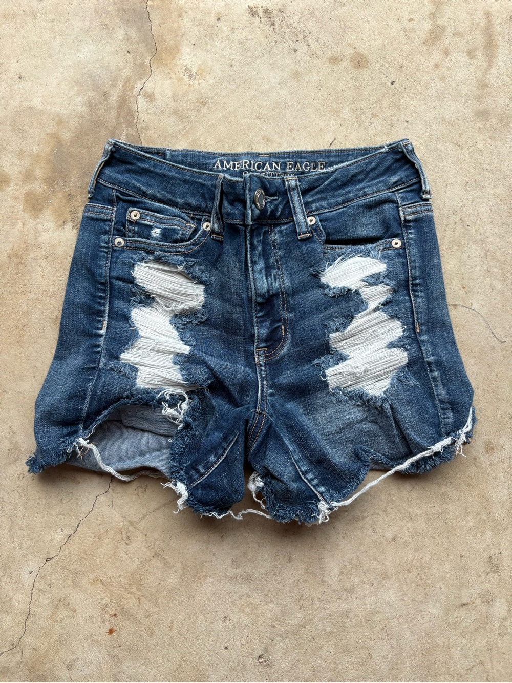 American Eagle Outfitters distressed Hi Rise shortie